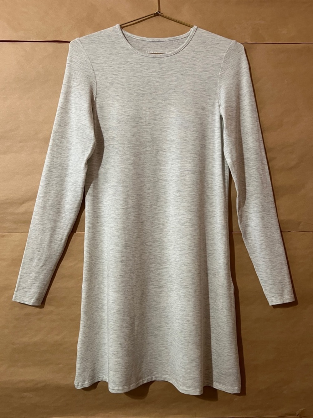 Djerf Avenue | Daily Long Sleeve Dress Mini A-Line Popover Grey Melange Size XS
